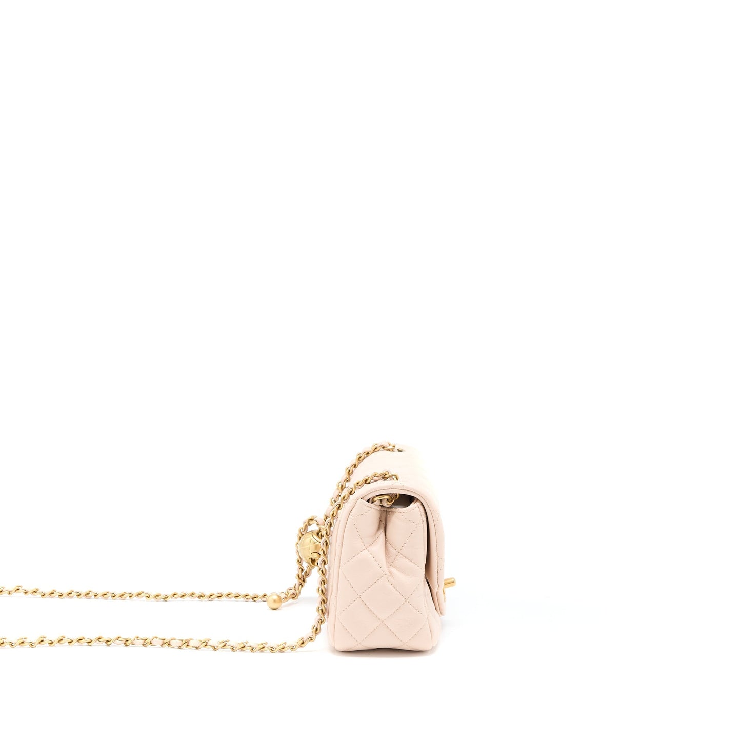 Chanel Pearl Crush Mini Square Lambskin Light Beige Brushed (Microchip)