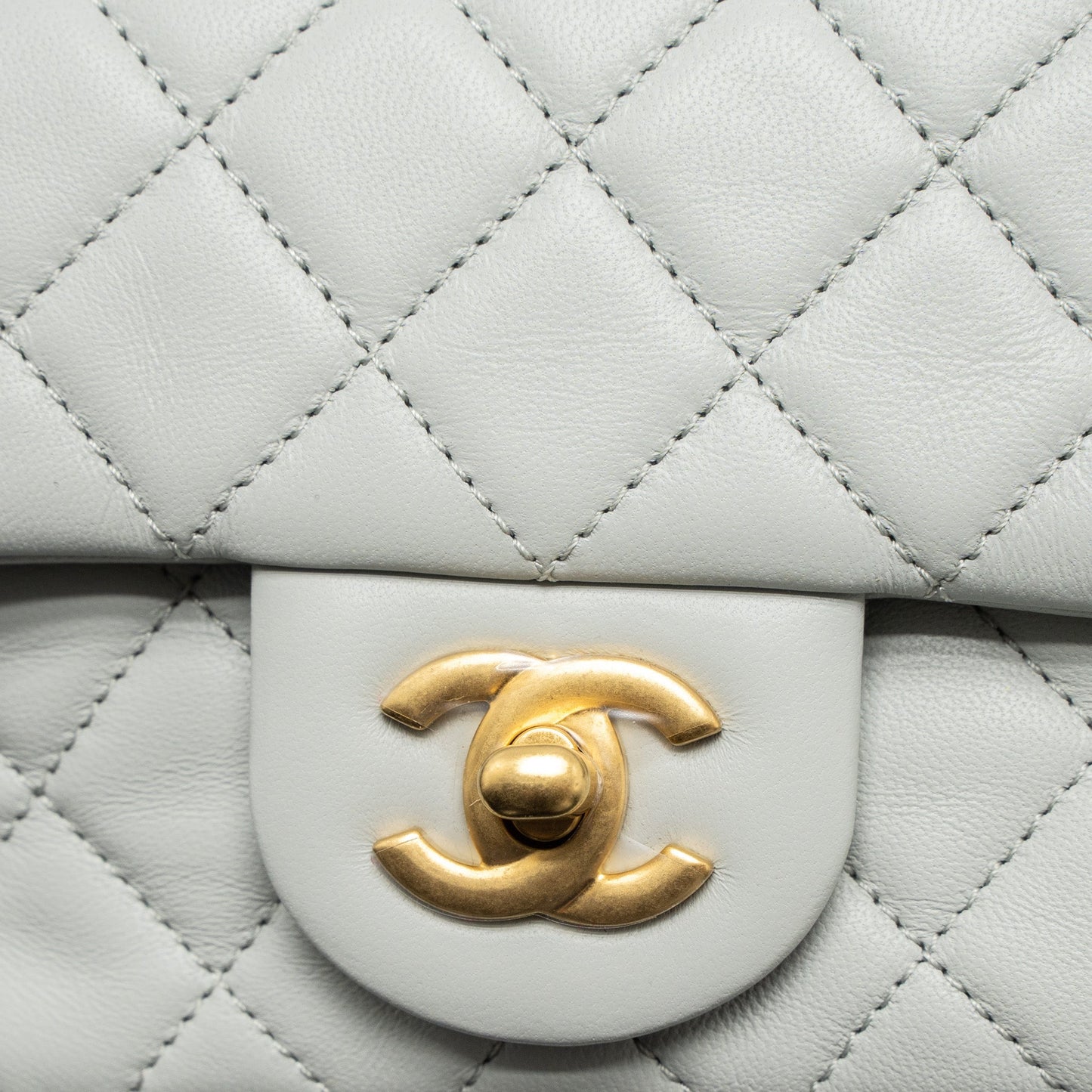 Chanel Pearl Crush Mini Rectangular Lambskin Light Grey Brushed  (Microchip)