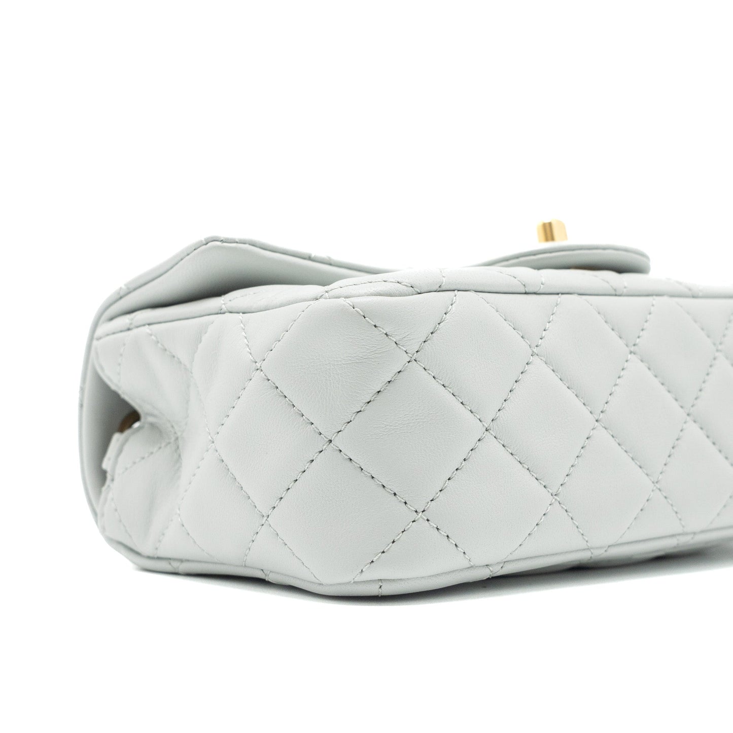 Chanel Pearl Crush Mini Rectangular Lambskin Light Grey Brushed  (Microchip)