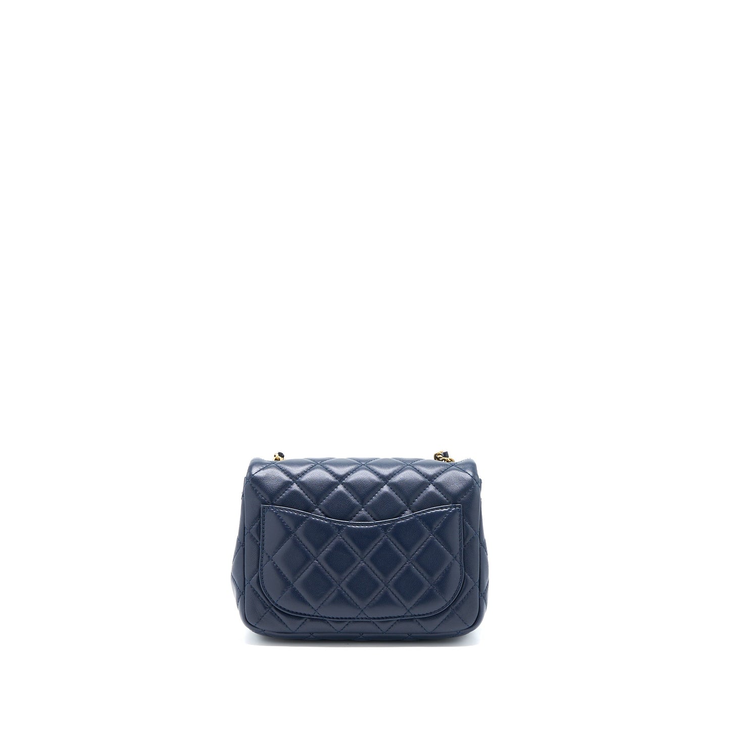 Chanel Pearl Crush Mini Square Lambskin Navy Brushed