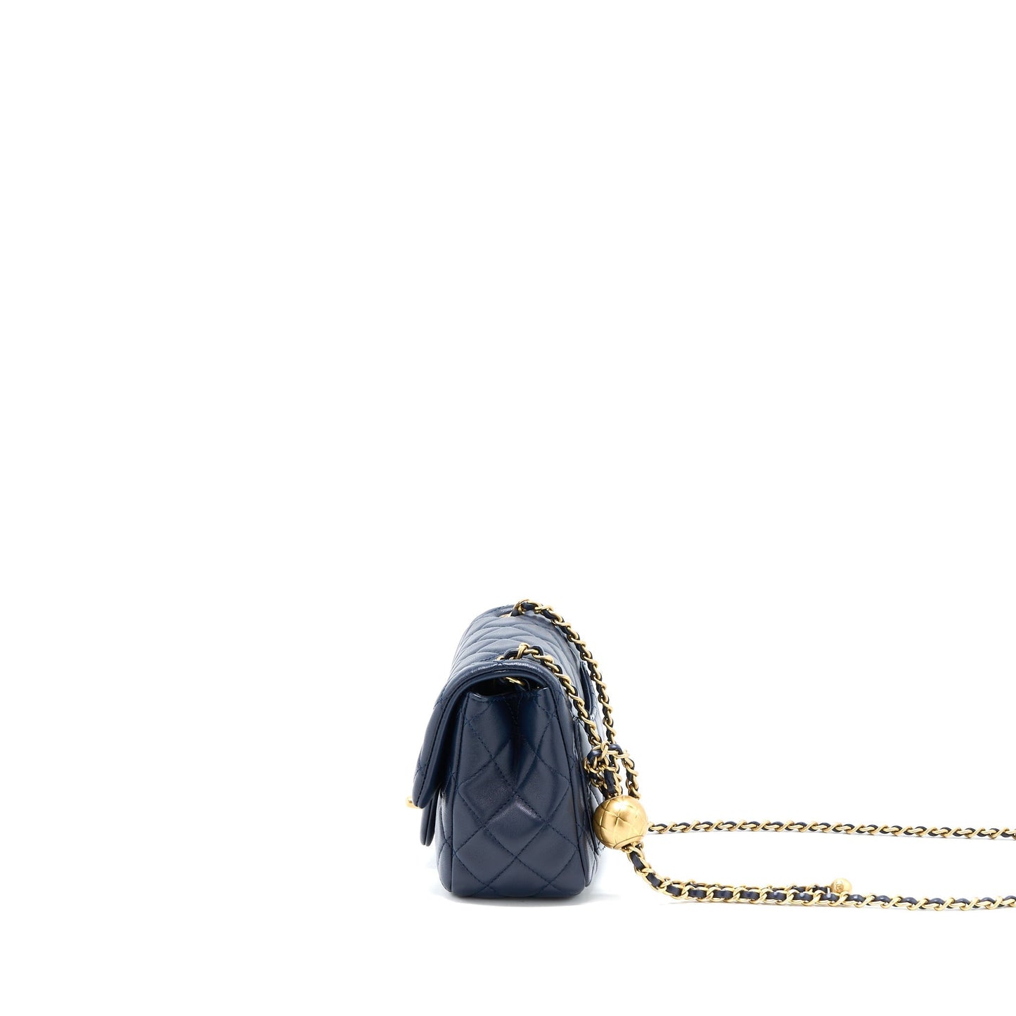 Chanel Pearl Crush Mini Square Lambskin Navy Brushed