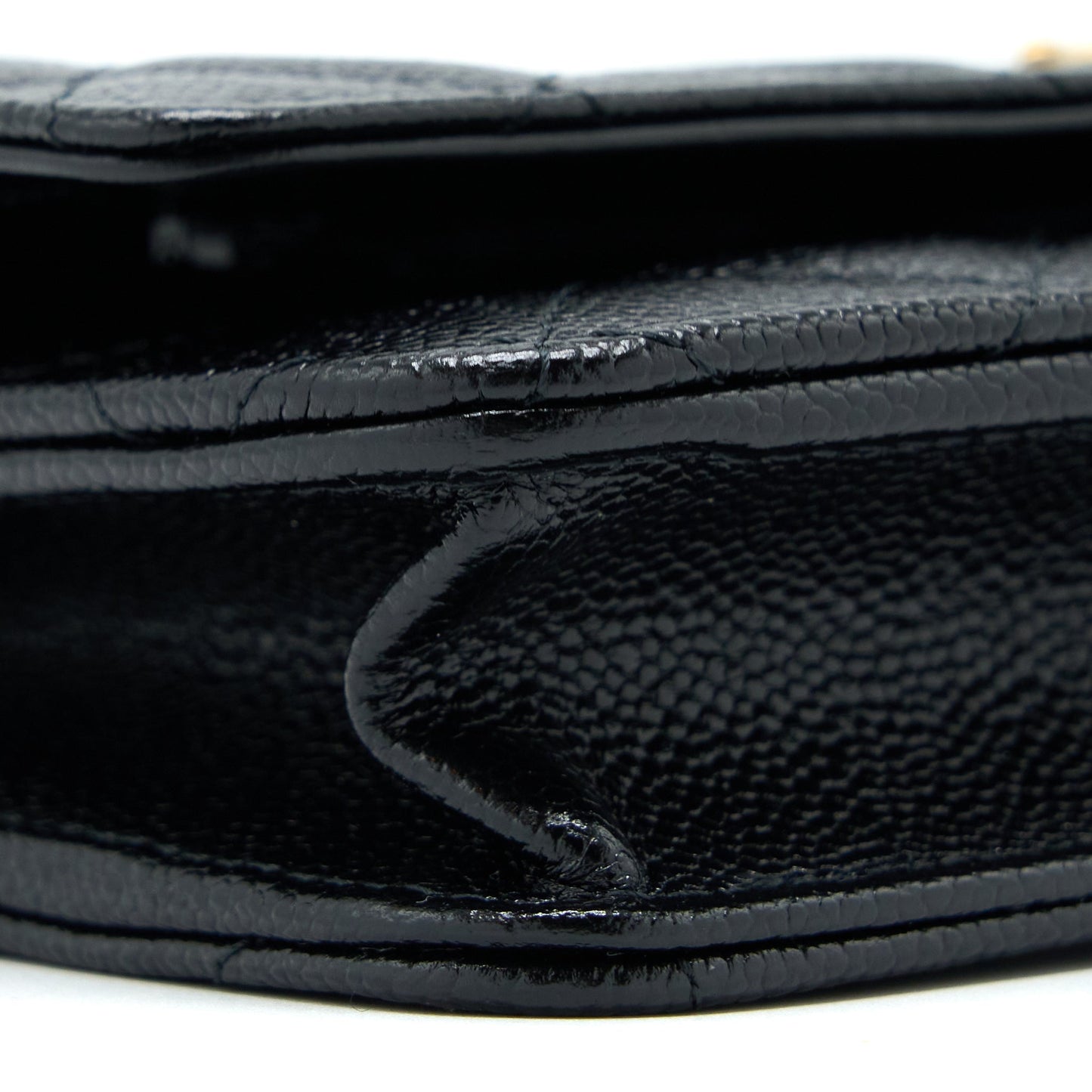 Chanel Letter Top Handle Wallet On Chain Caviar Black