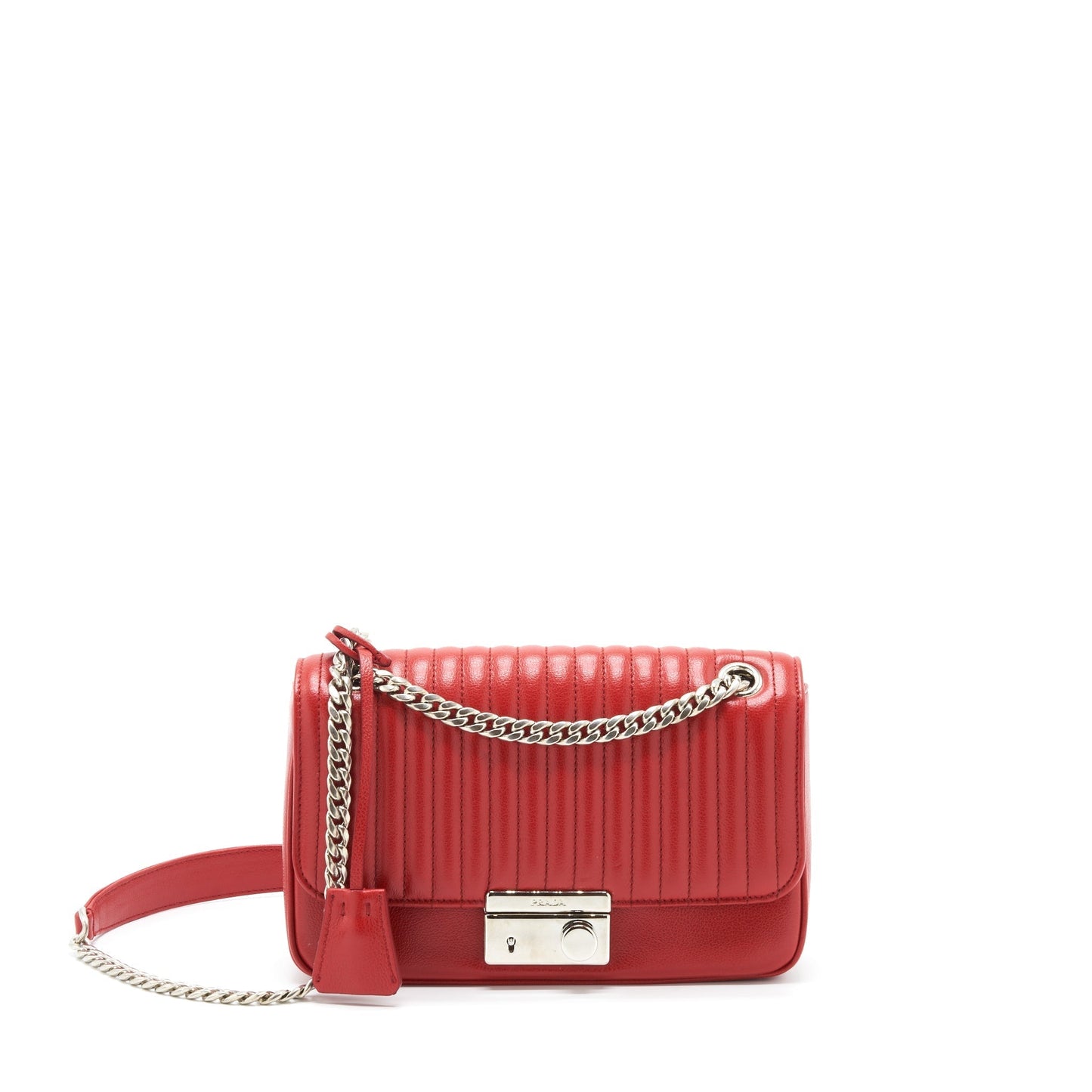 Prada GlacÃ© Crossbody Purse Calfskin Red