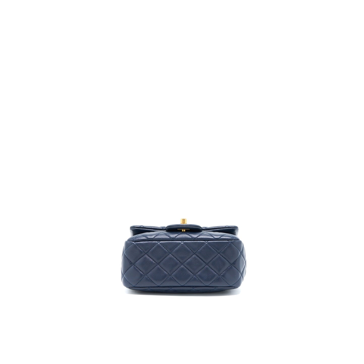 Chanel Pearl Crush Mini Square Lambskin Navy Brushed