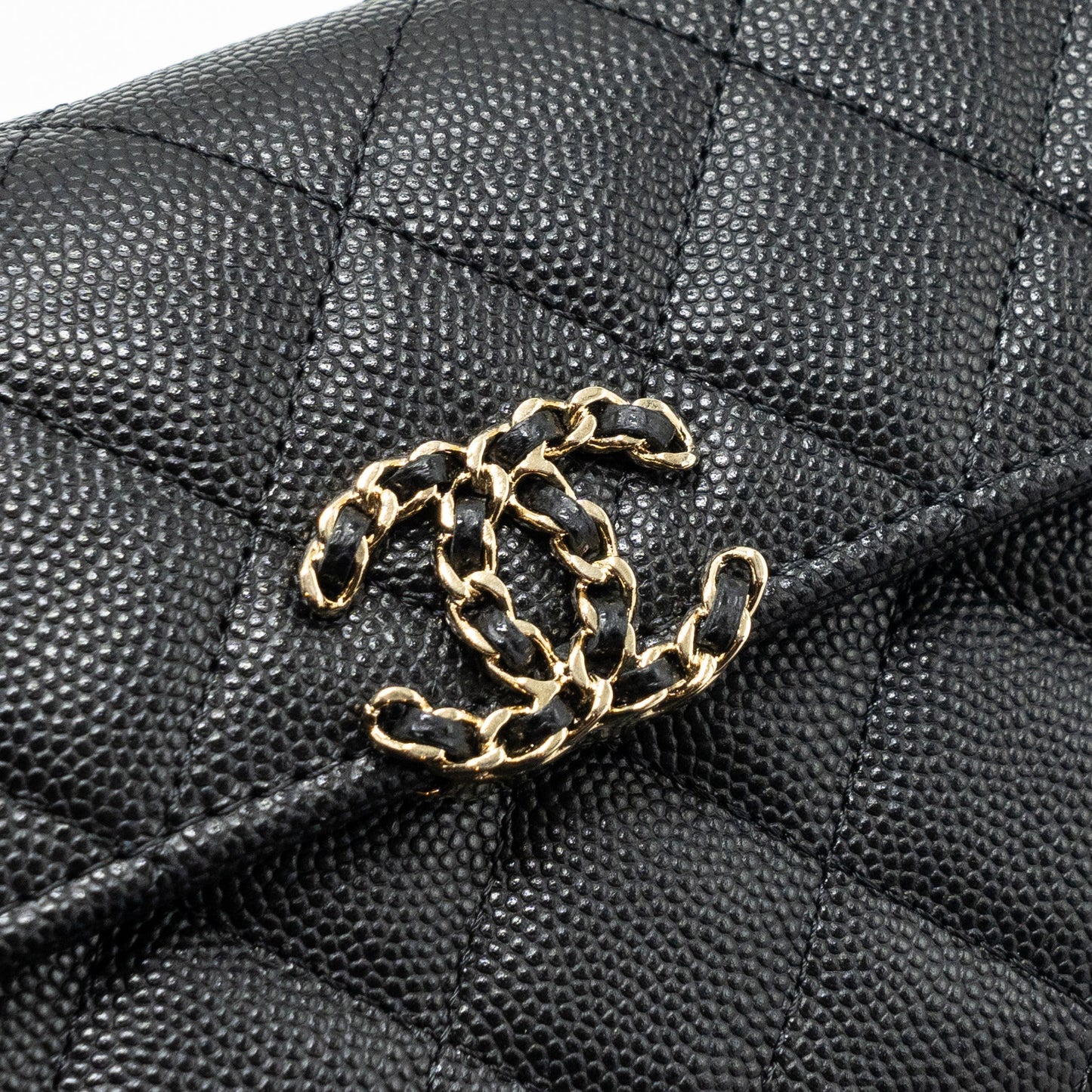 chanel 23p top handle mini flap bag with chain caviar black L (microchip)