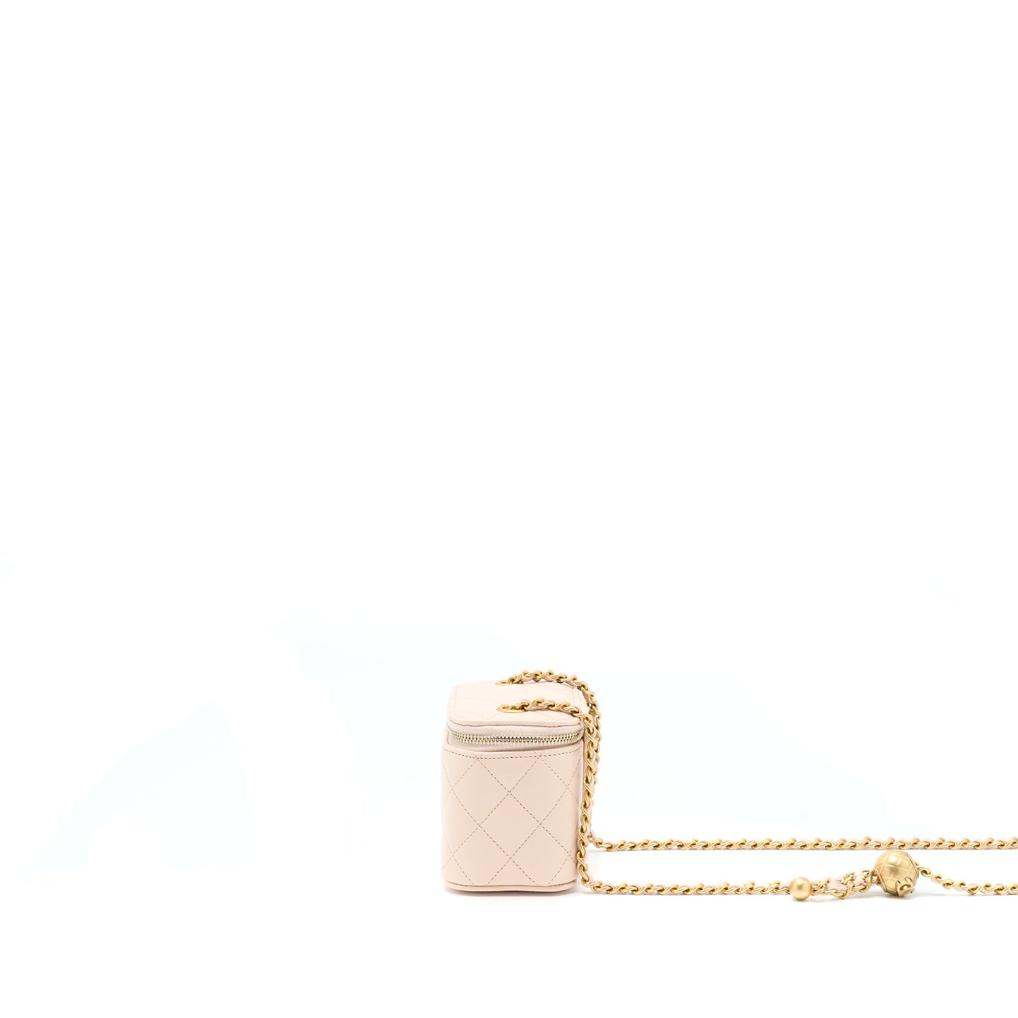 Chanel Pearl Crush Mini Vanity With Chain Lambskin Light Pink