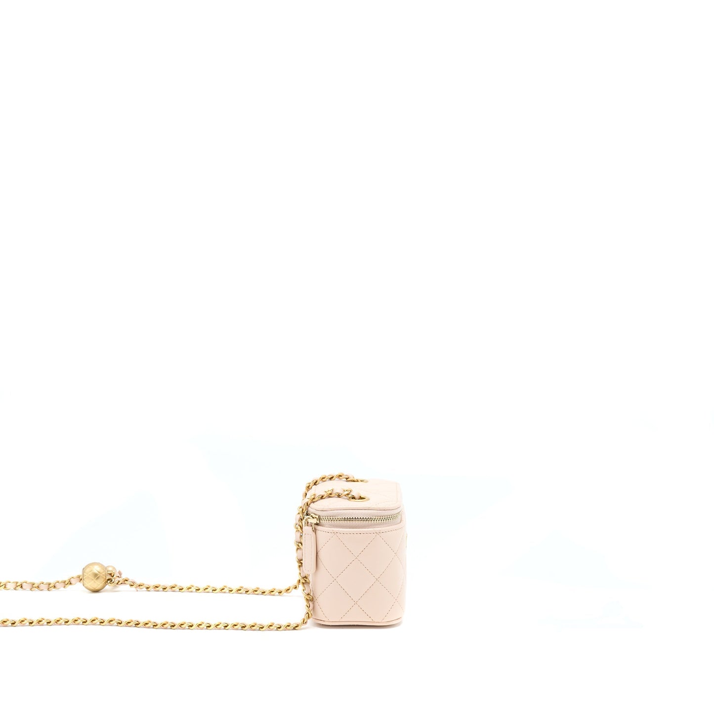 Chanel Pearl Crush Mini Vanity With Chain Lambskin Light Pink