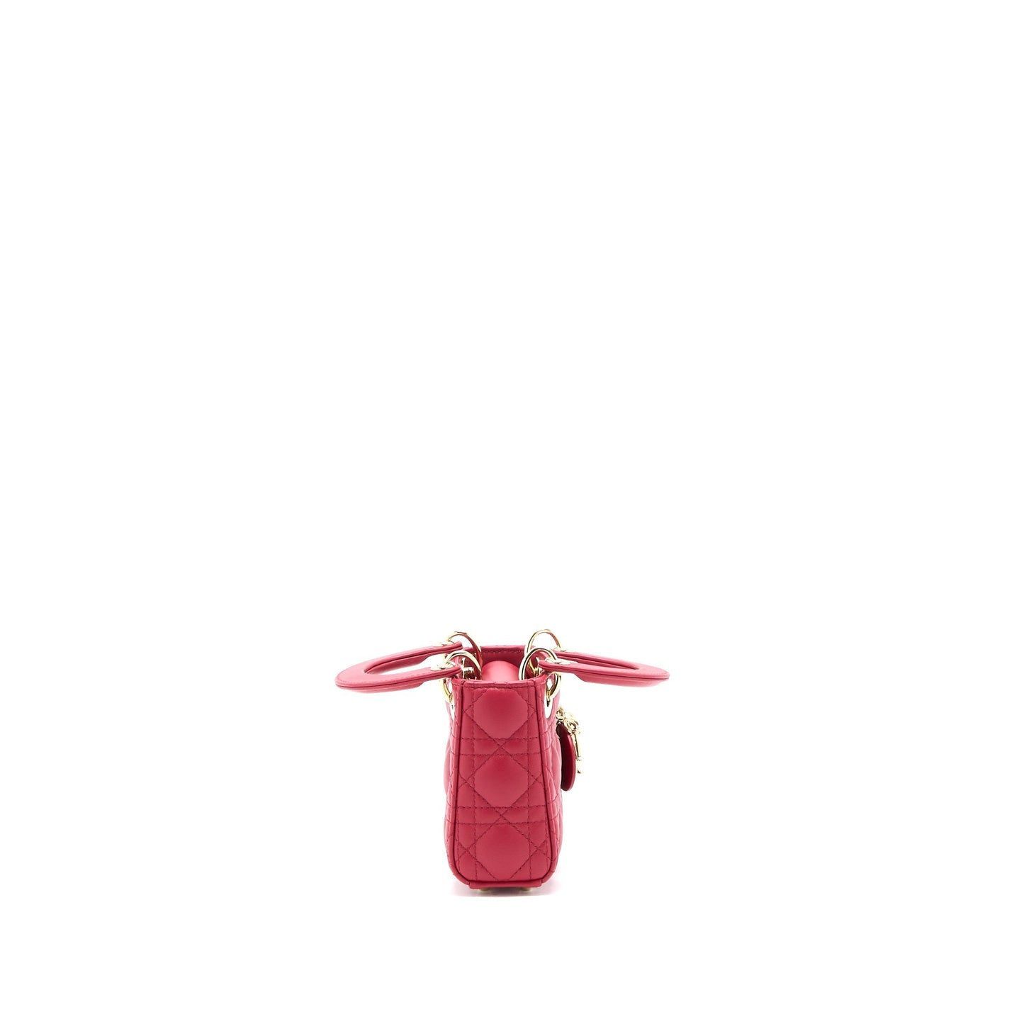 Dior Micro Lady Dior Purse Cannage Lambskin Red