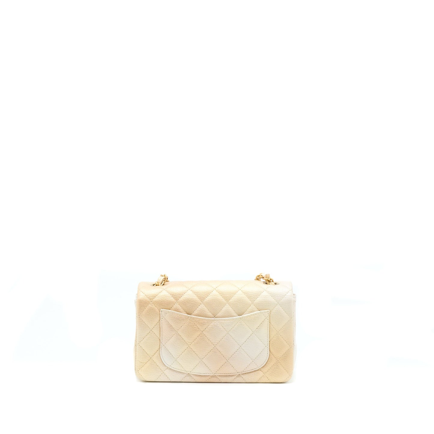 Chanel 22C Mini Rectangular Flap Bag Goatskin Ombre Beige Brushed