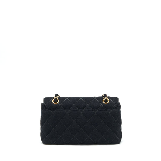 Chanel  Shoulder Bag fabric Black  With An Extra Bag Charm
