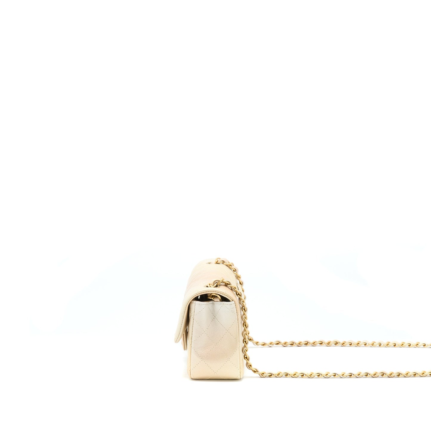 Chanel 22C Mini Rectangular Flap Bag Goatskin Ombre Beige Brushed