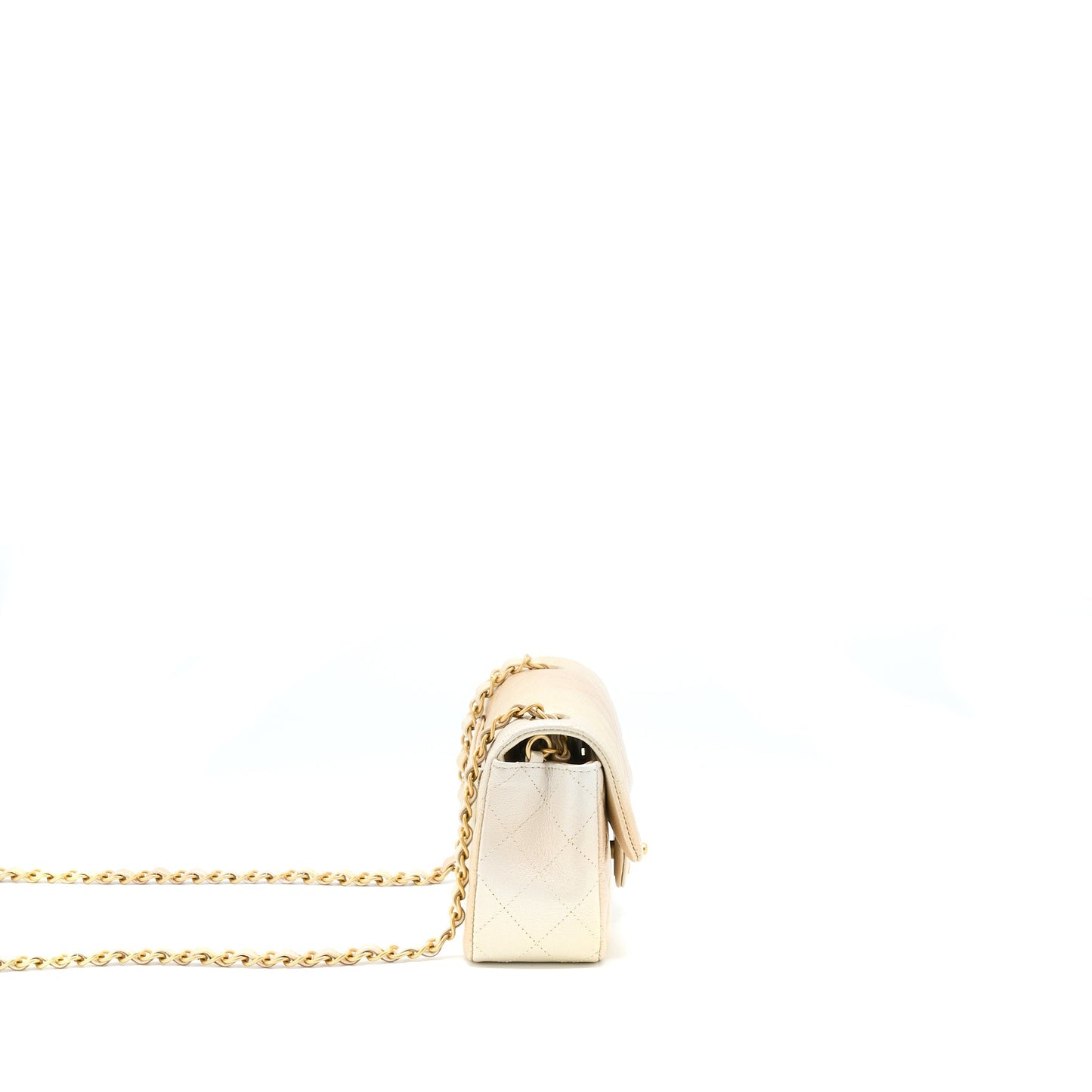 Chanel 22C Mini Rectangular Flap Bag Goatskin Ombre Beige Brushed