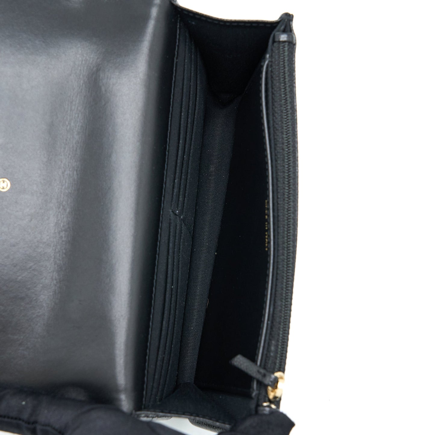 Chanel Letter Top Handle Wallet On Chain Caviar Black
