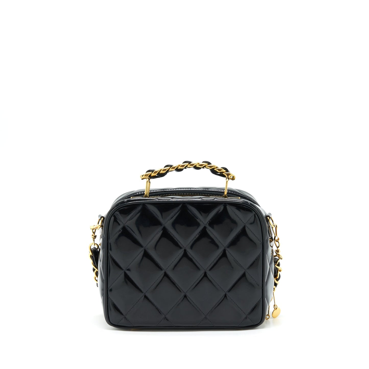 Chanel  Top Handle Vanity Case Patent Black