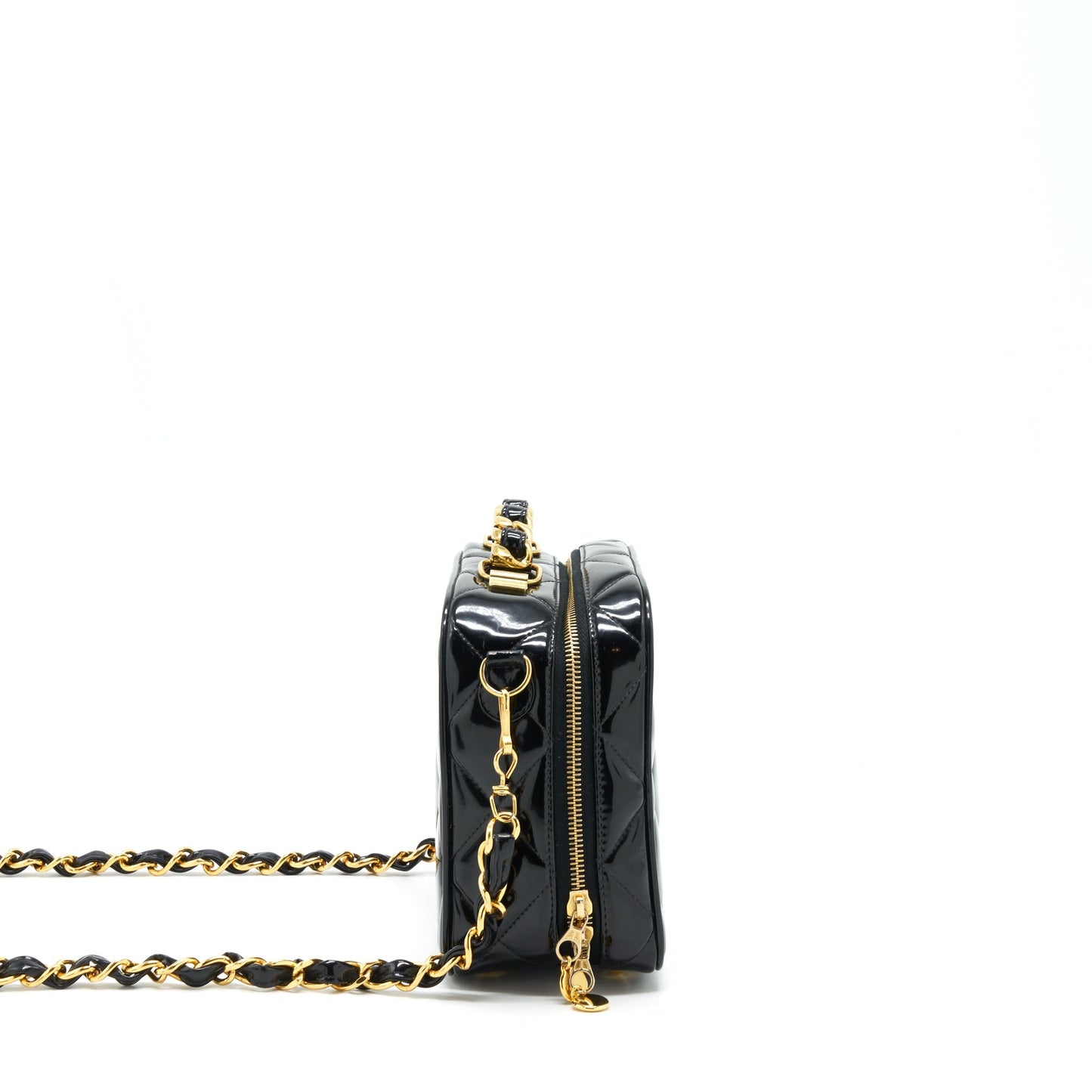Chanel  Top Handle Vanity Case Patent Black