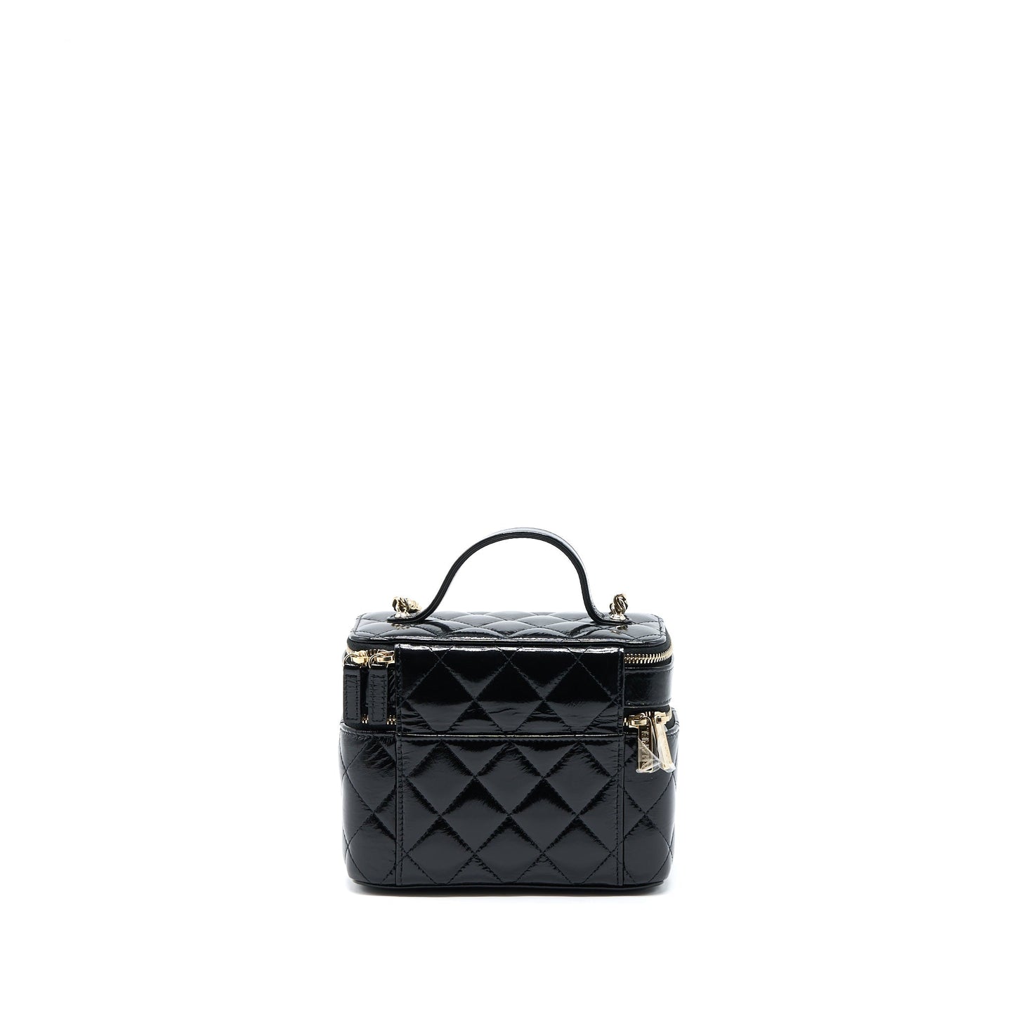 Chanel Vanity Case Glazed Lambskin Black L