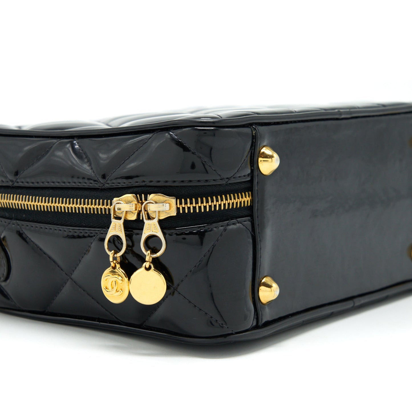 Chanel  Top Handle Vanity Case Patent Black