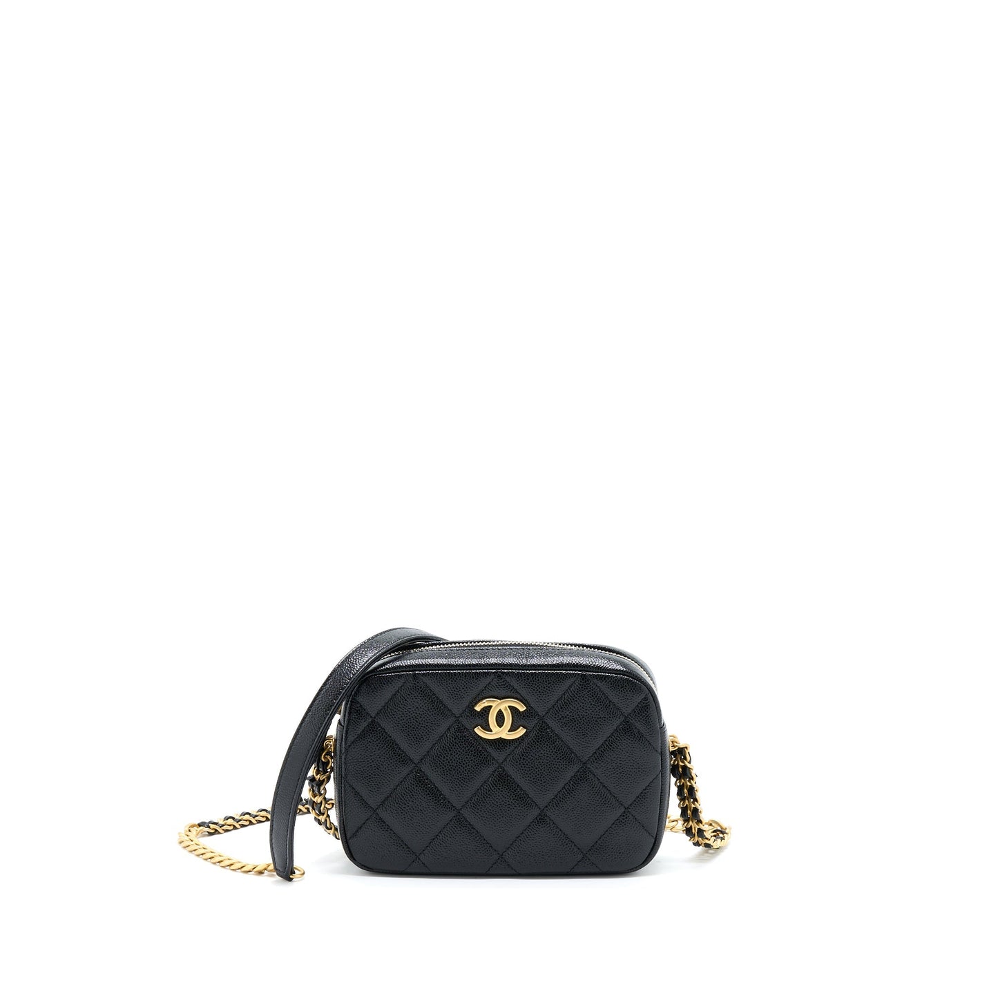 Chanel 22P Camera Crossbody Bag Caviar Black