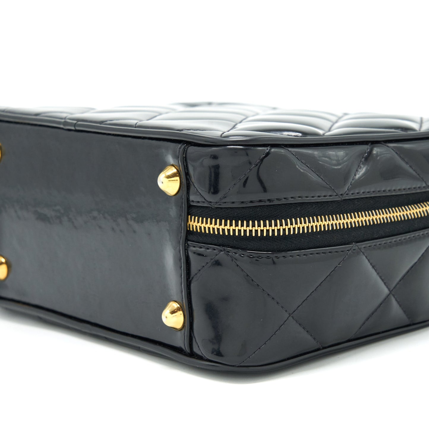Chanel  Top Handle Vanity Case Patent Black