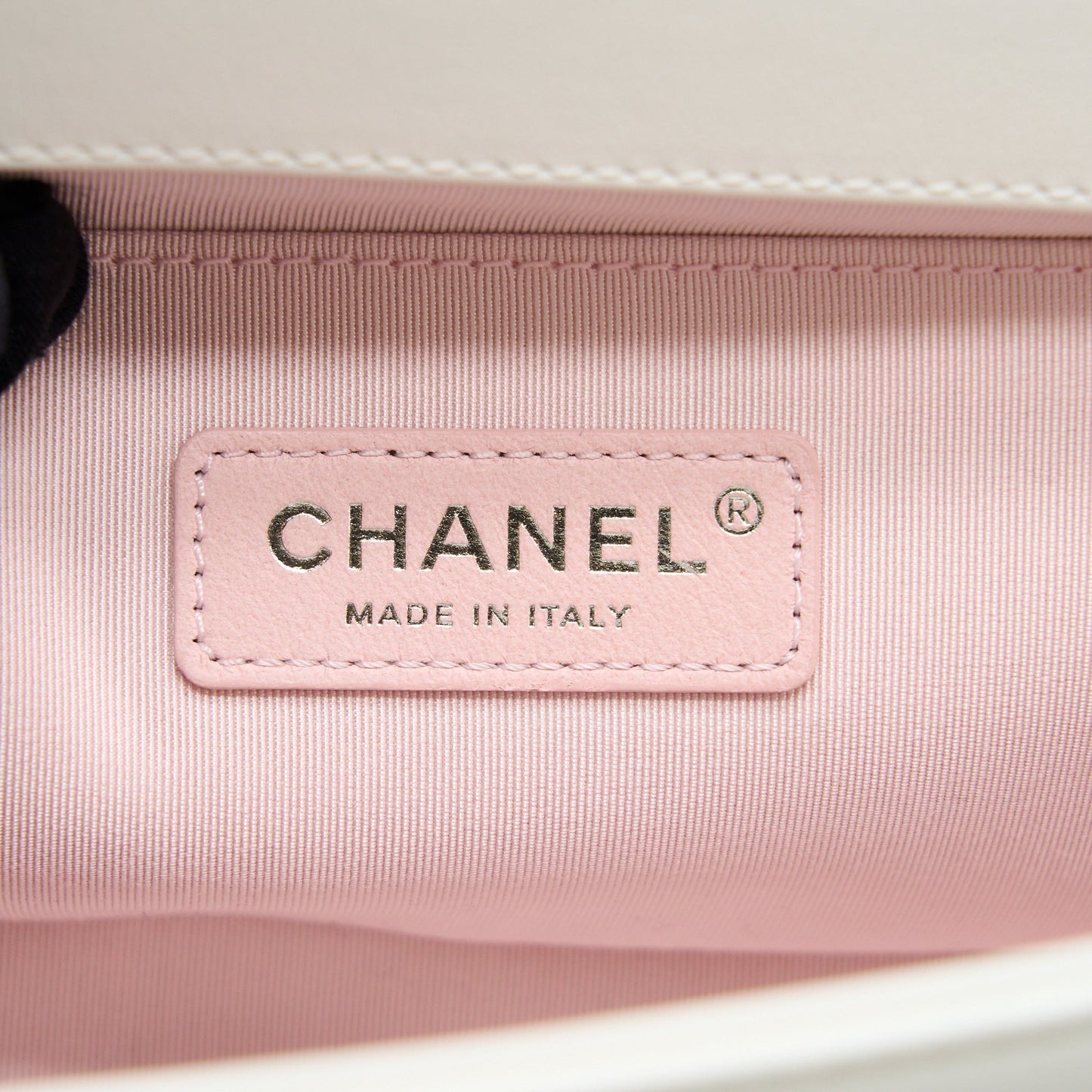 Chanel Medium Boy Bag Chevron Limited Lambskin With Pearl White