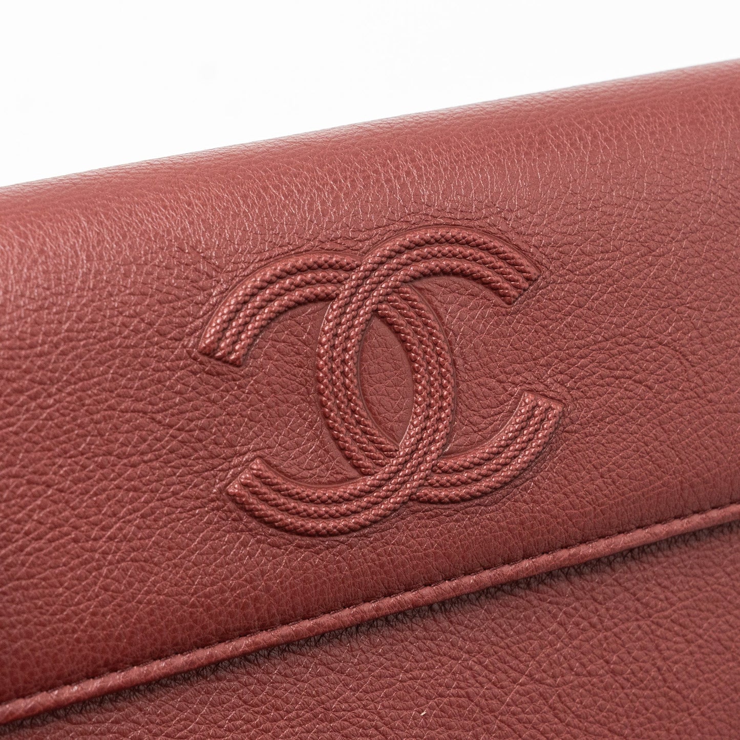 Chanel Flap Long Wallet Calfskin Red
