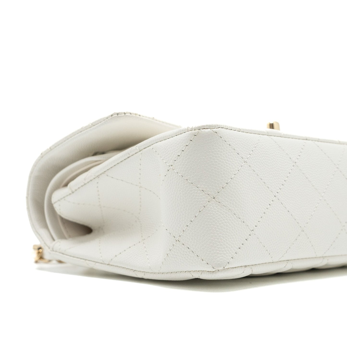 Chanel Small Classic Double Flap Bag Caviar White L (Microchip)
