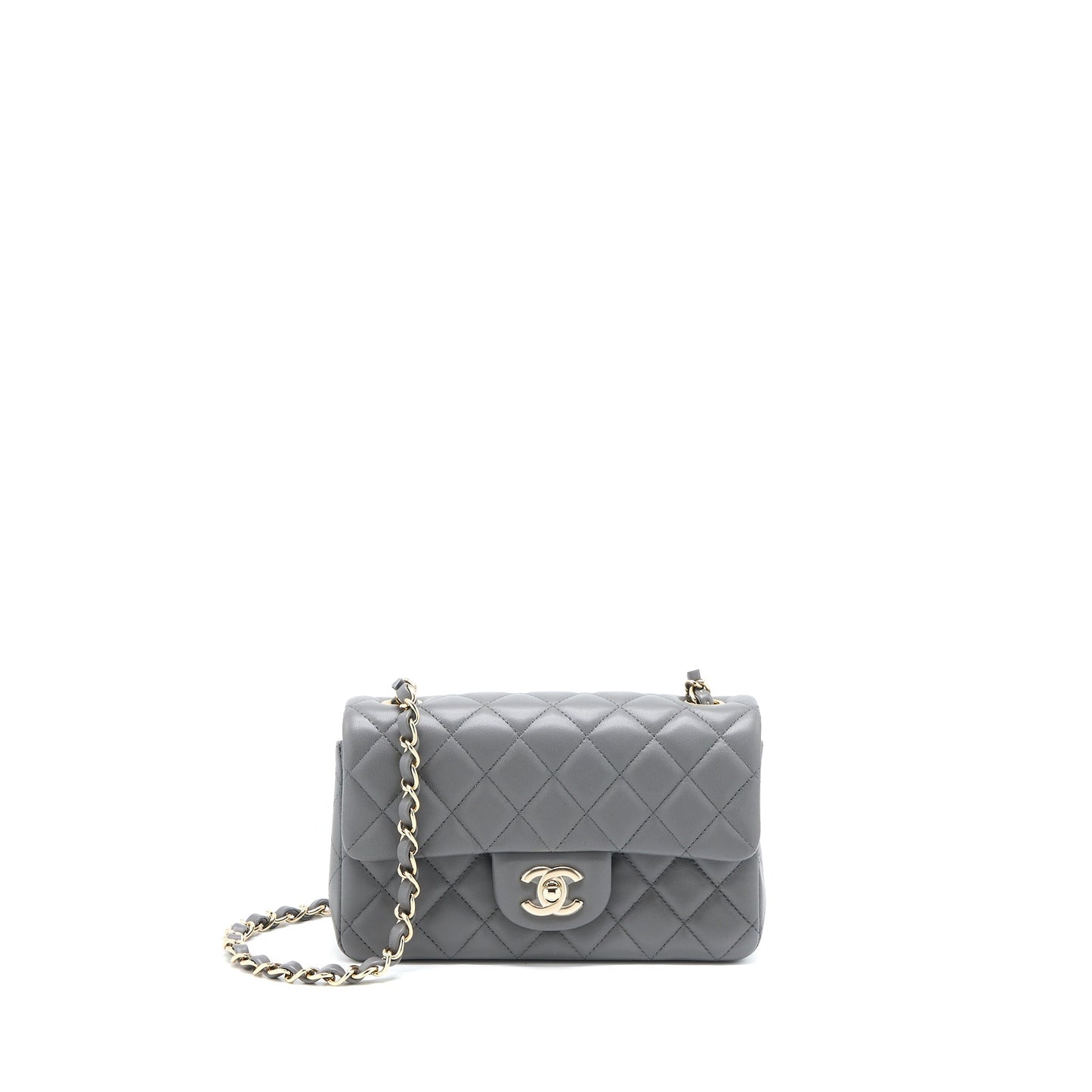 Chanel 22A Mini Rectangular Lambskin Grey L(Microchip)