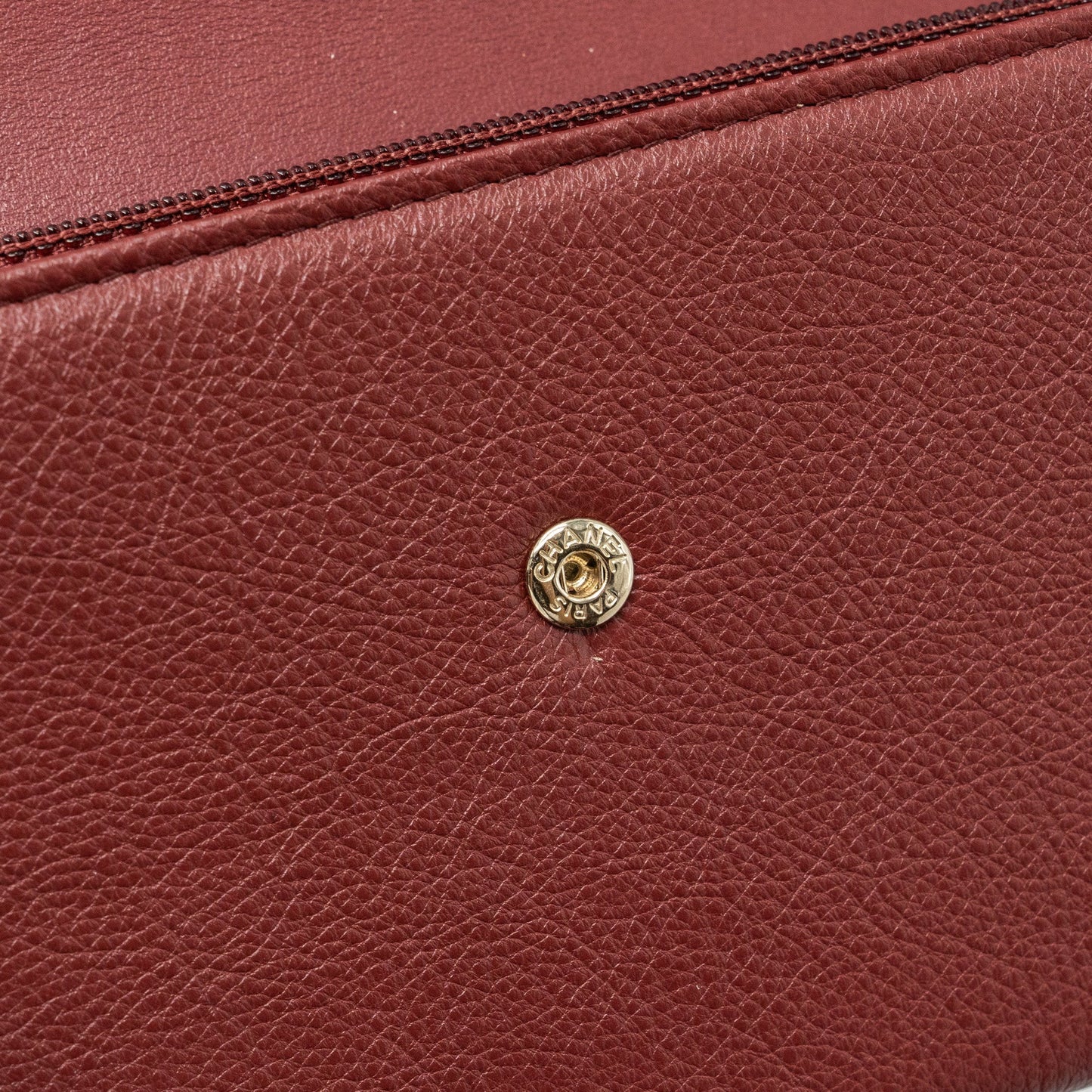 Chanel Flap Long Wallet Calfskin Red
