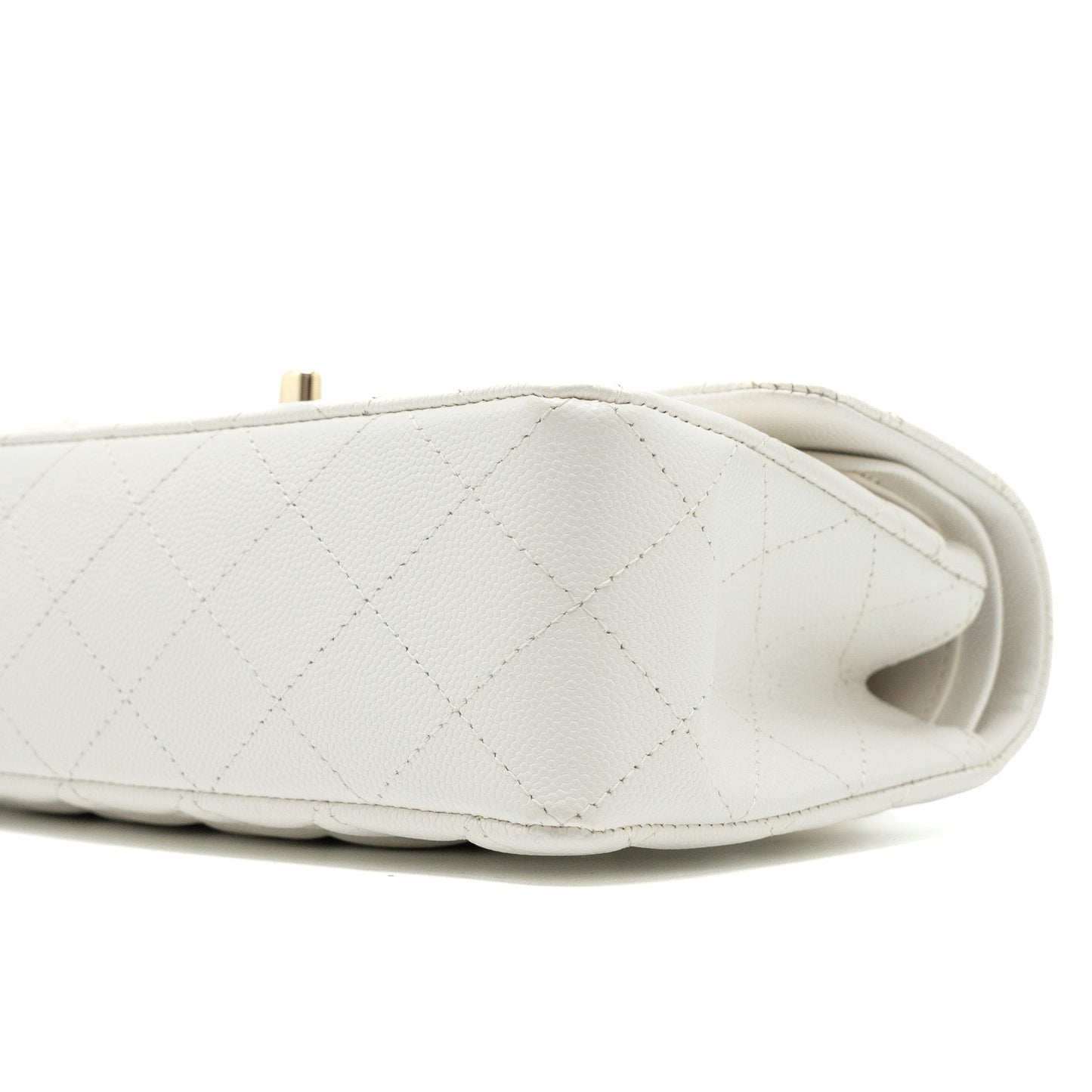 Chanel Small Classic Double Flap Bag Caviar White L (Microchip)