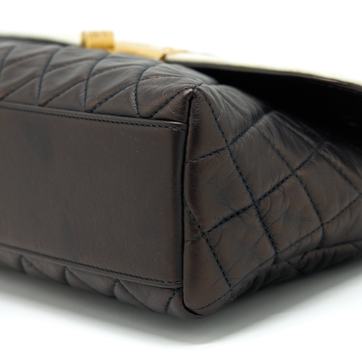 Chanel  Single Flap Bag Lambskin Dark Brown