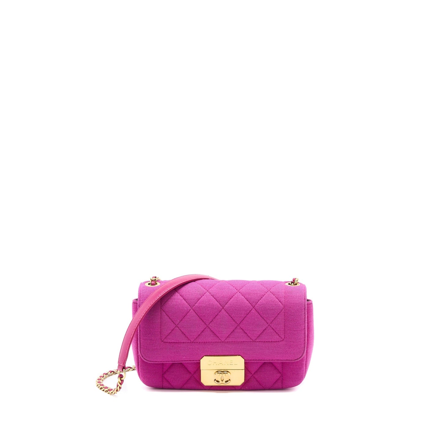 Chanel Seasonal Mini Flap Bag Fabric Pink L