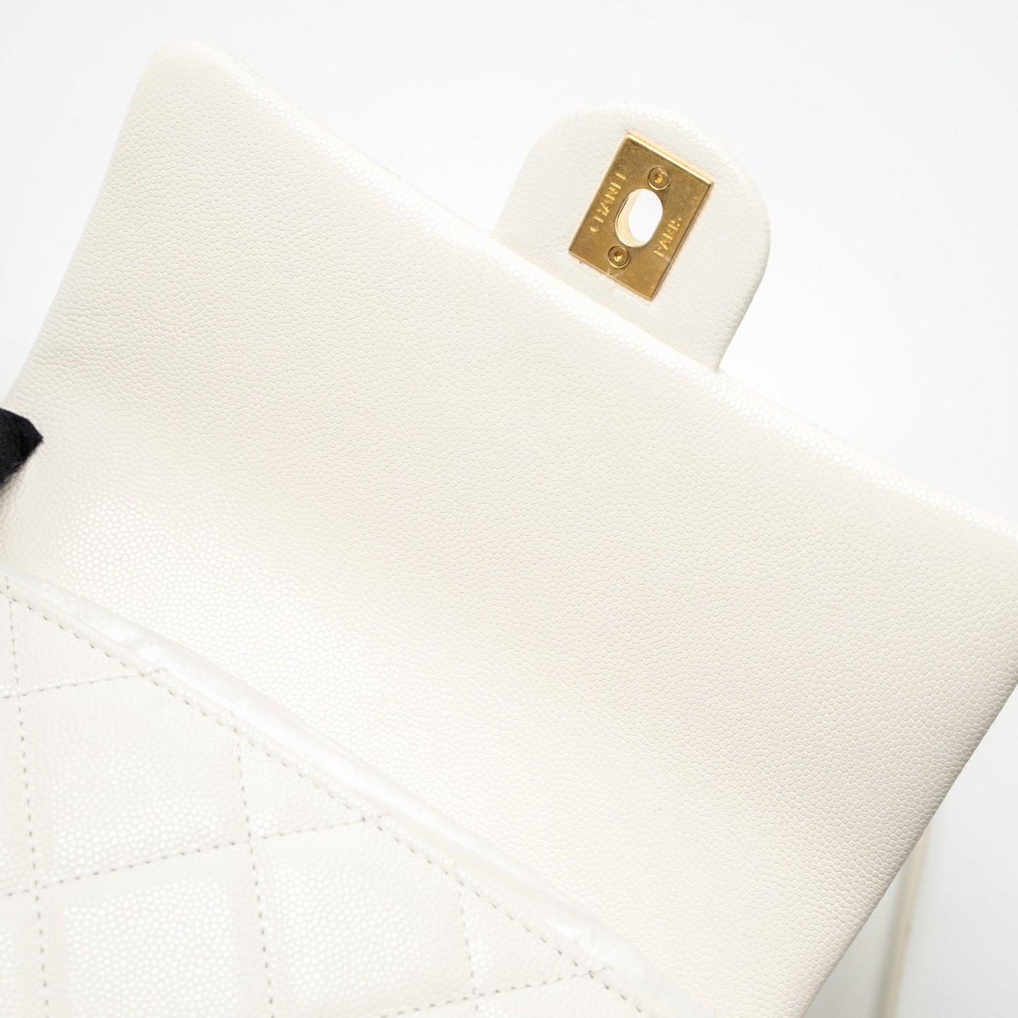 Chanel 22A Small Flap Bag Button on Chain Caviar White Brushed  (Microchip)
