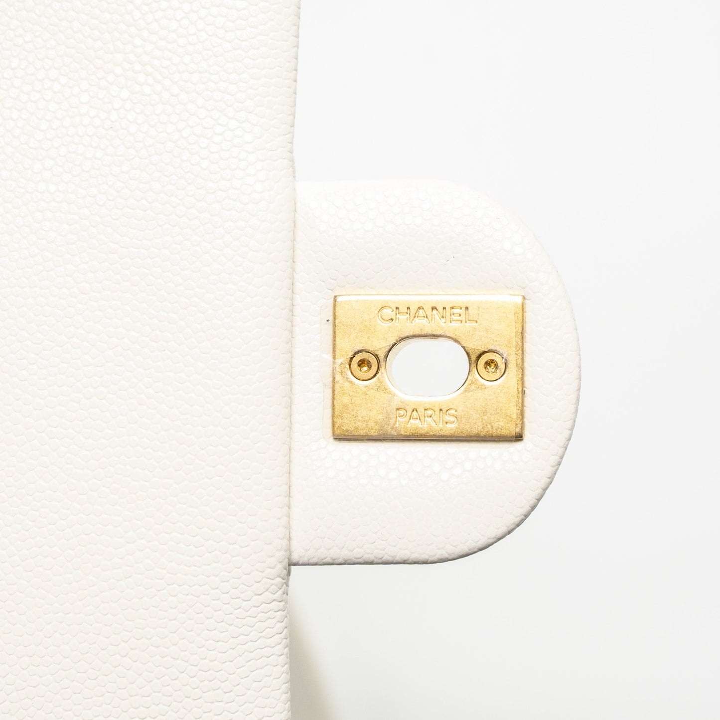 Chanel 22A Small Flap Bag Button on Chain Caviar White Brushed  (Microchip)