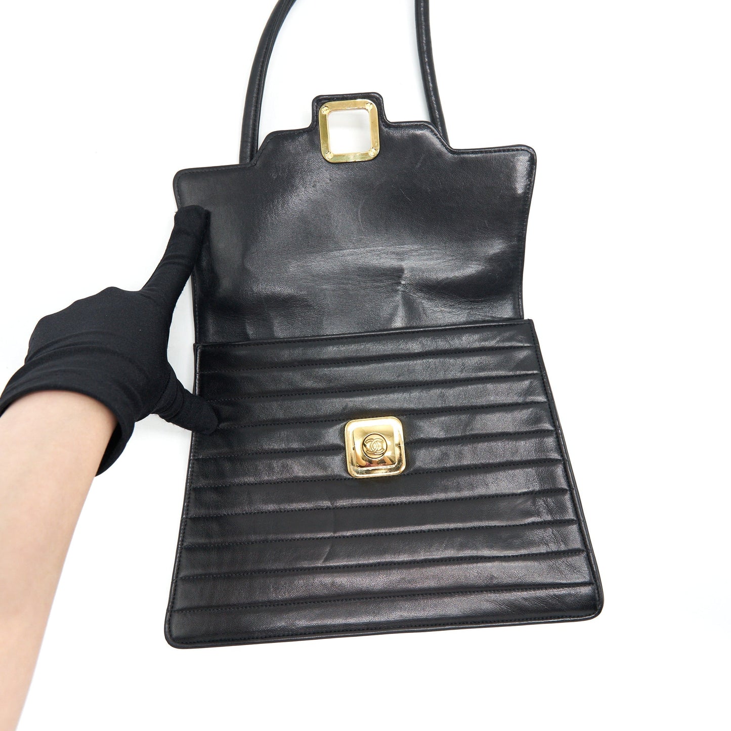 Chanel  Kelly Flap Bag With Long Strap Black 24k