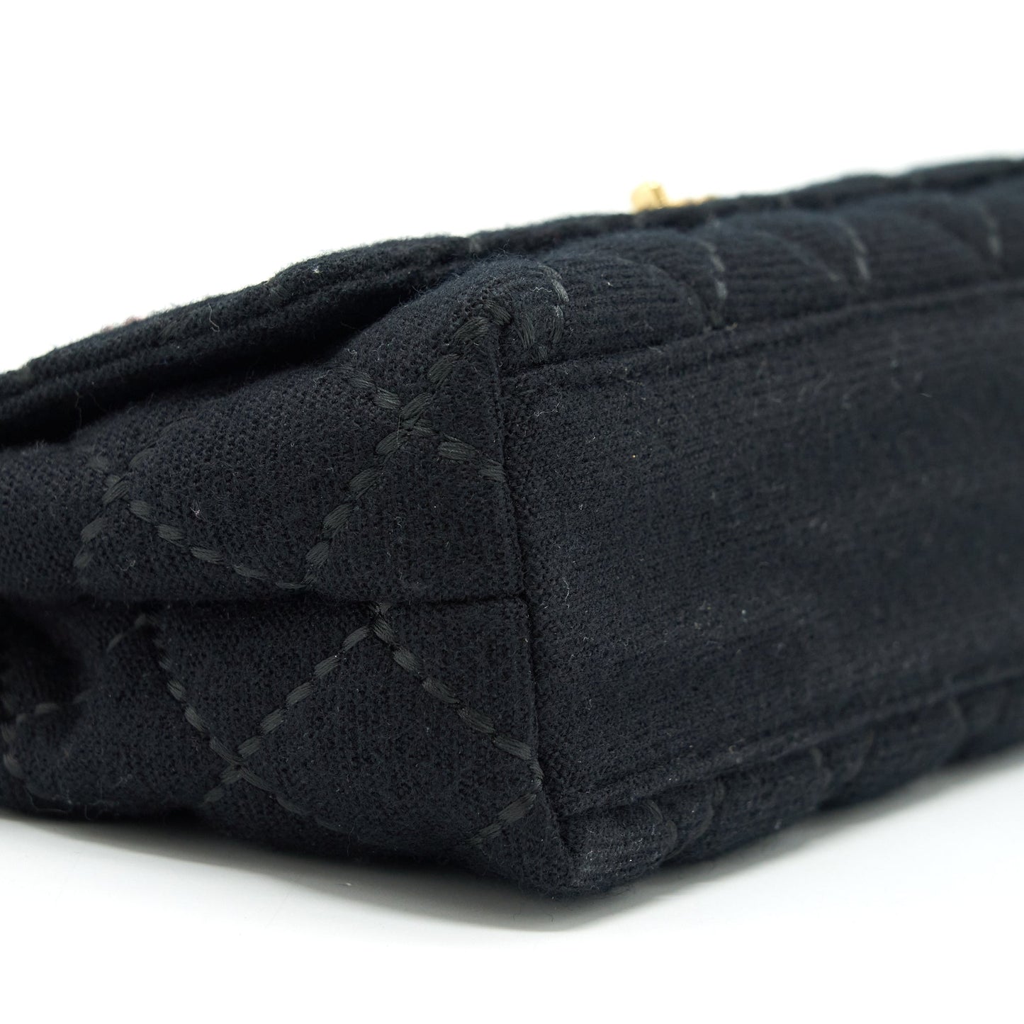 Chanel  Shoulder Bag fabric Black  With An Extra Bag Charm