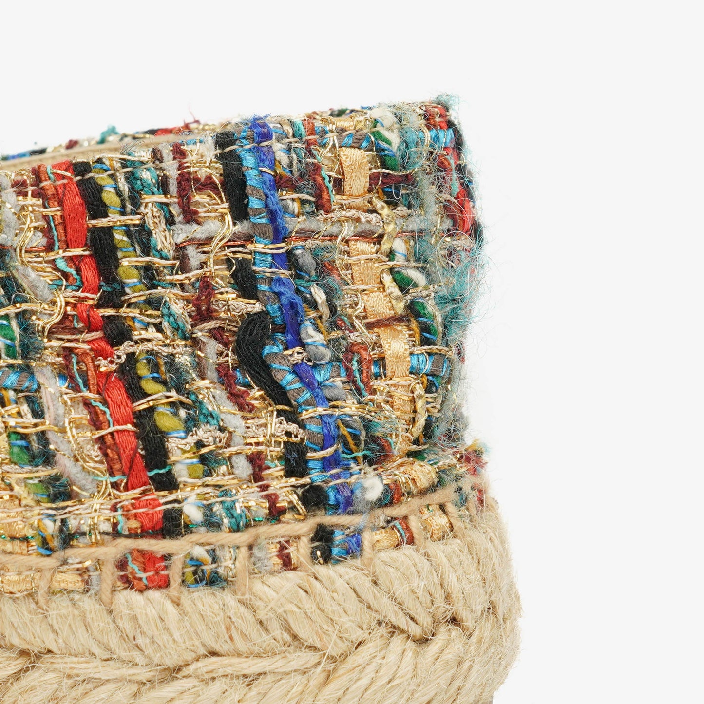 Chanel Tweed Grosgrain CC Espadrilles 36 Multicolor Black