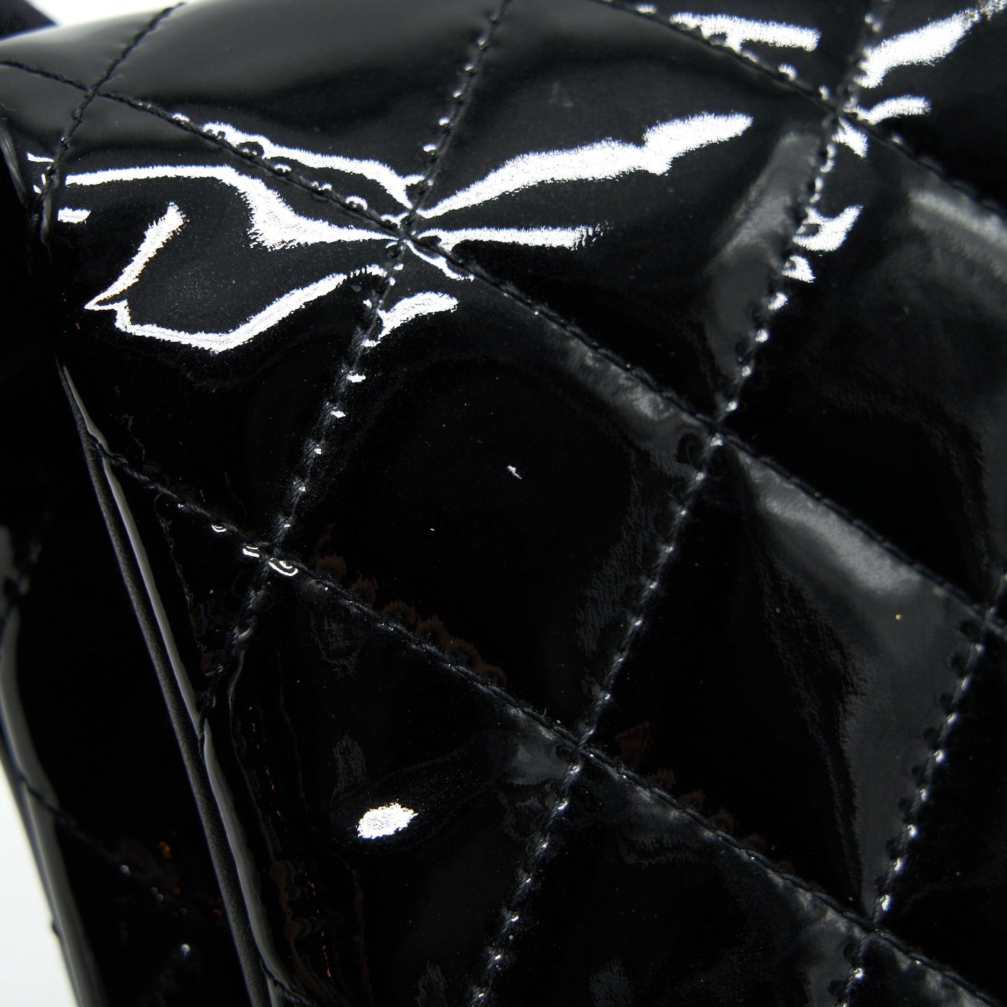 Chanel Fold Over Clutch Patent Leather Black