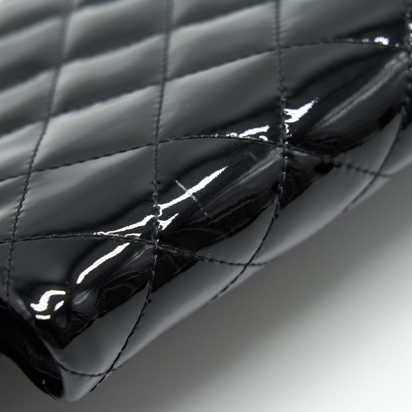 Chanel Fold Over Clutch Patent Leather Black