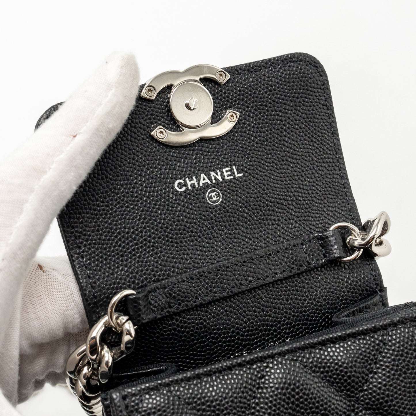 Chanel 22s Mini Clutch With Chain Caviar Black