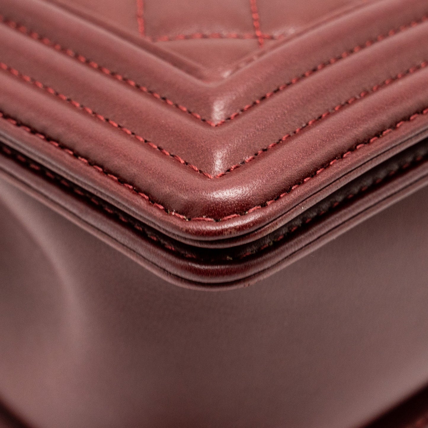 Chanel Medium Boy Bag Lambskin Dark Red L