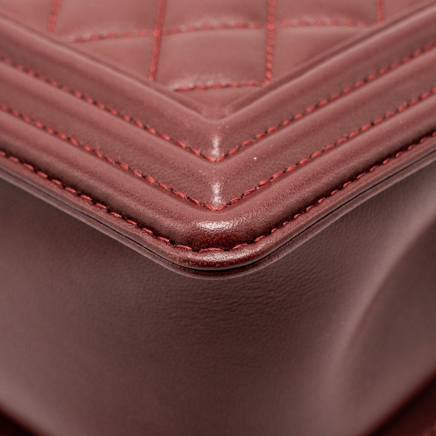 Chanel Medium Boy Bag Lambskin Dark Red L