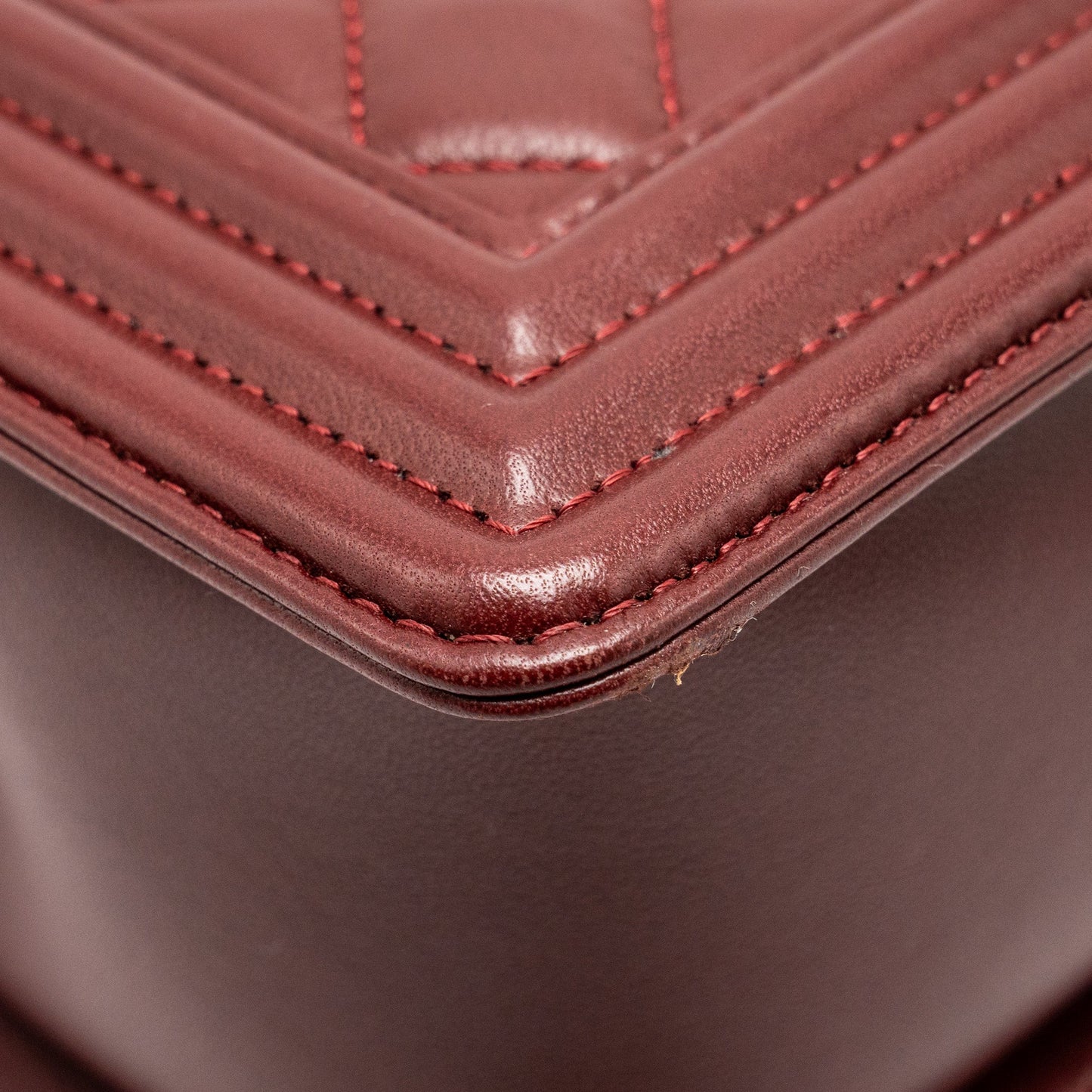 Chanel Medium Boy Bag Lambskin Dark Red L