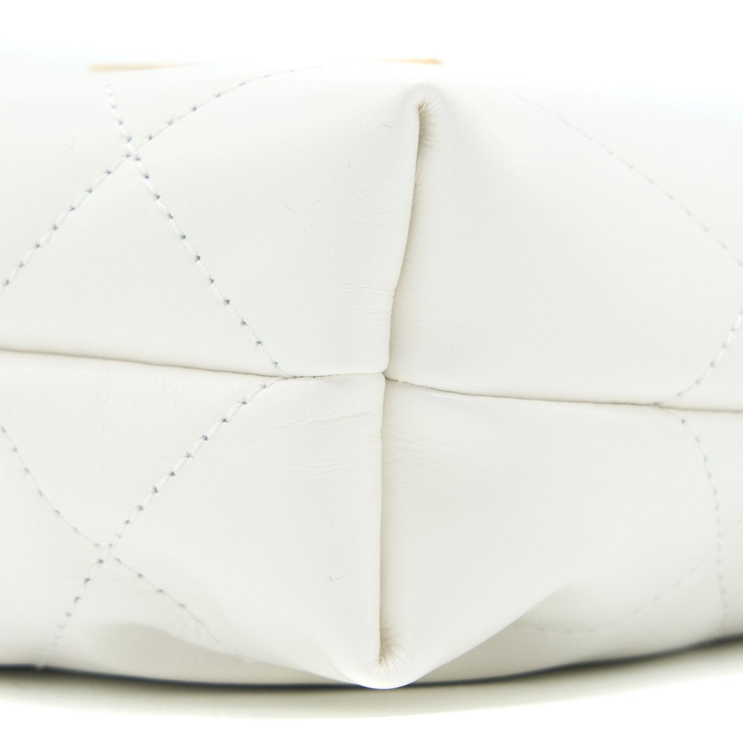 Chanel Mini 22 Bag Shiny Calfskin White Brushed  (Microchip)