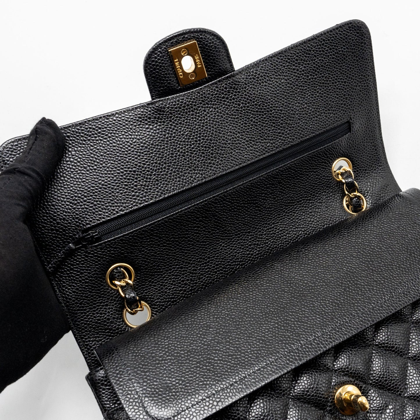 Chanel Medium Classic double flap bag caviar black