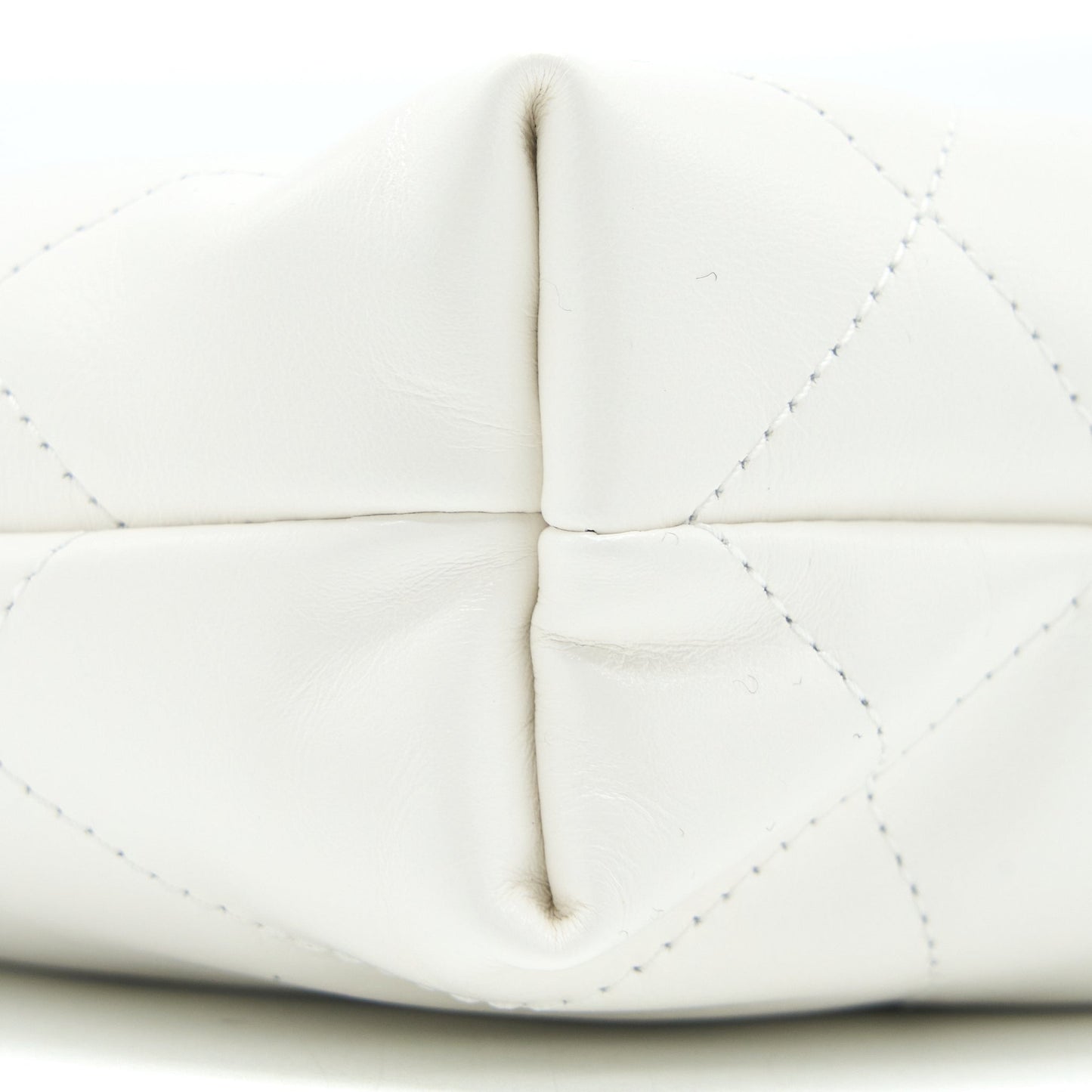 Chanel Mini 22 Bag Shiny Calfskin White Brushed  (Microchip)