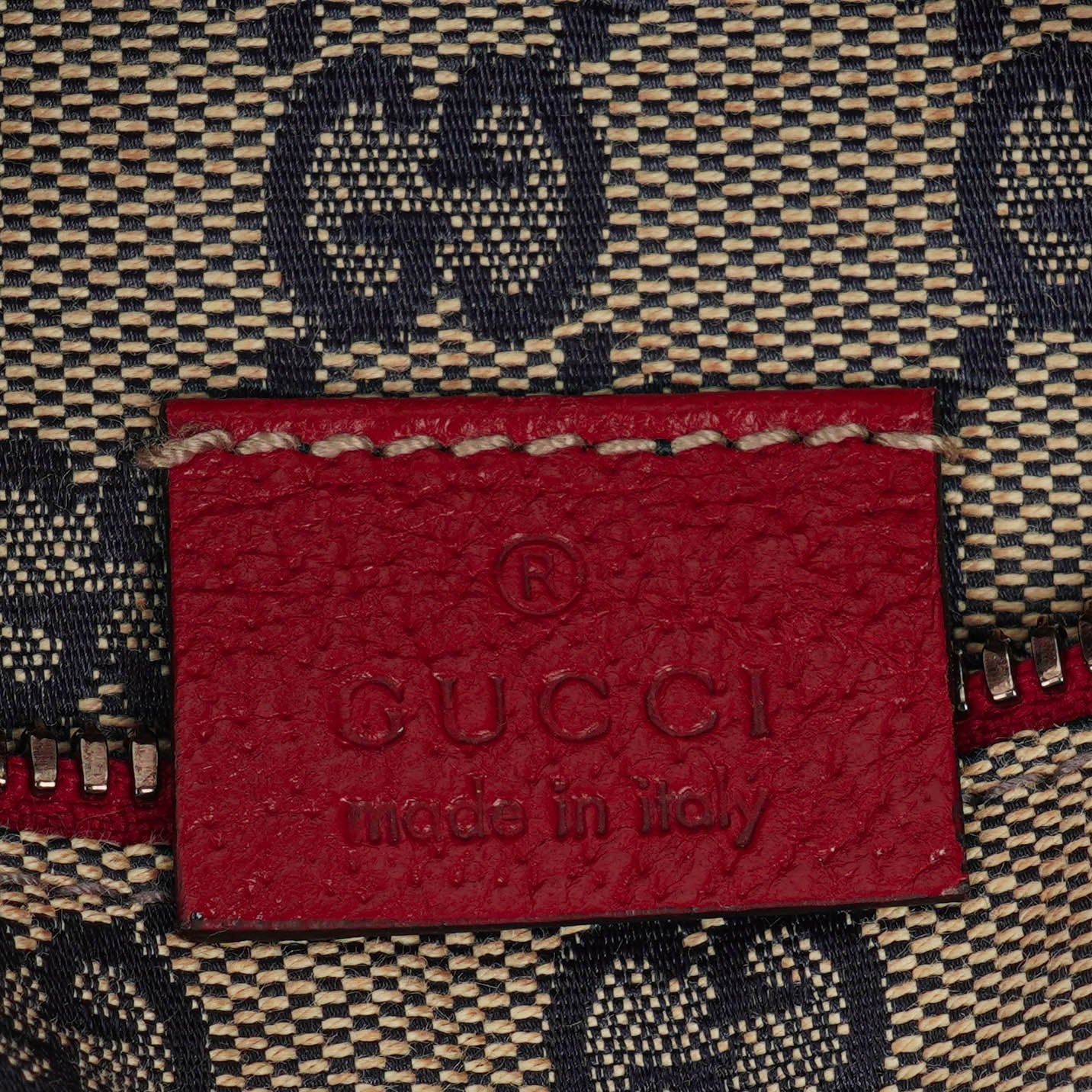 Gucci GG Multicolour Beige/Navy Monogram Canvas Belt Bag