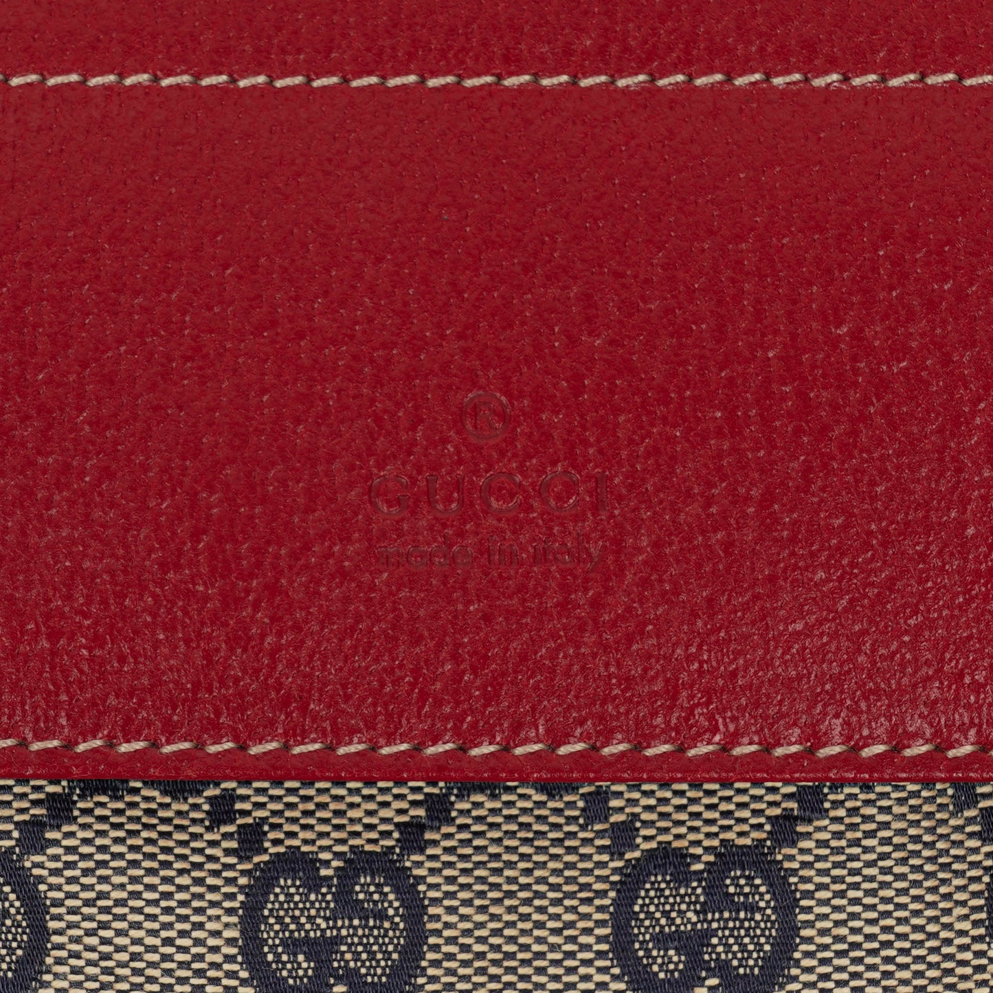 Gucci GG Multicolour Beige/Navy Monogram Canvas Belt Bag