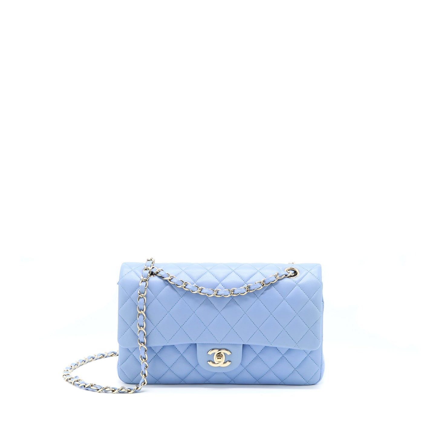 Chanel Classic Flap Bag Lambskin NA104 Light Blue L