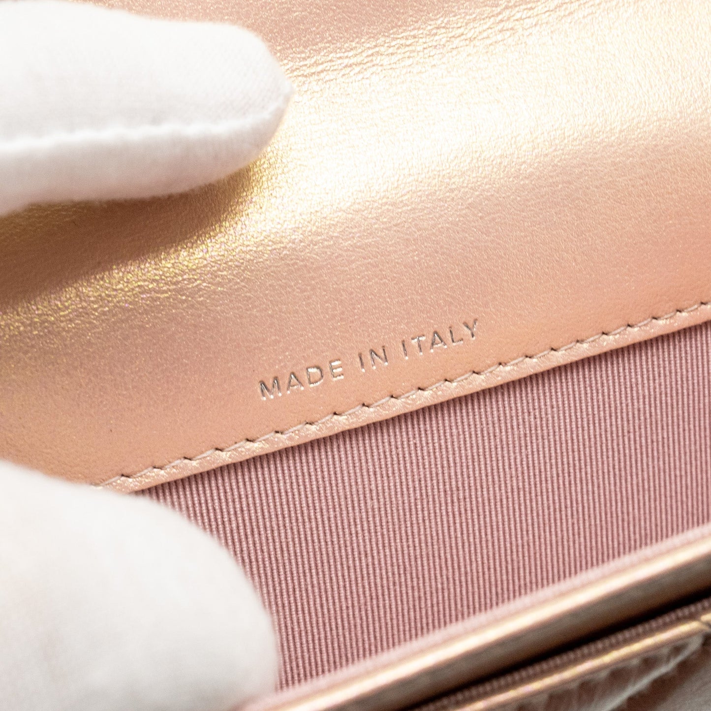 Chanel Classic Flap Card Holder Lambskin Iridescent Pink