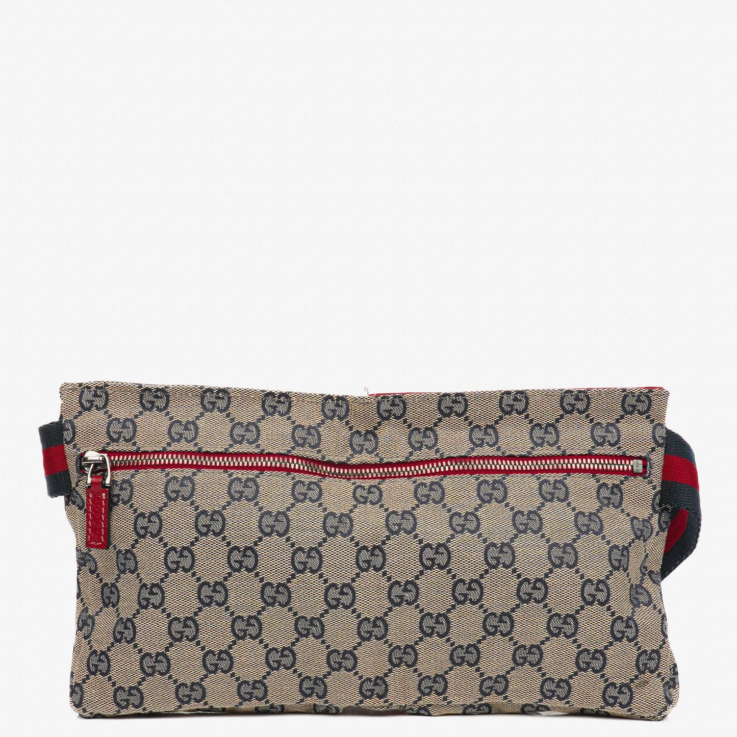 Gucci GG Multicolour Beige/Navy Monogram Canvas Belt Bag